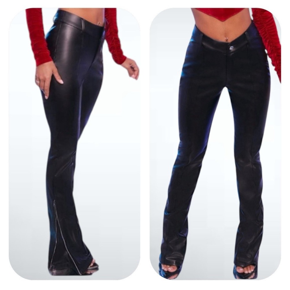 NWT Oh Polly size 0 black faux leather wild nights pants